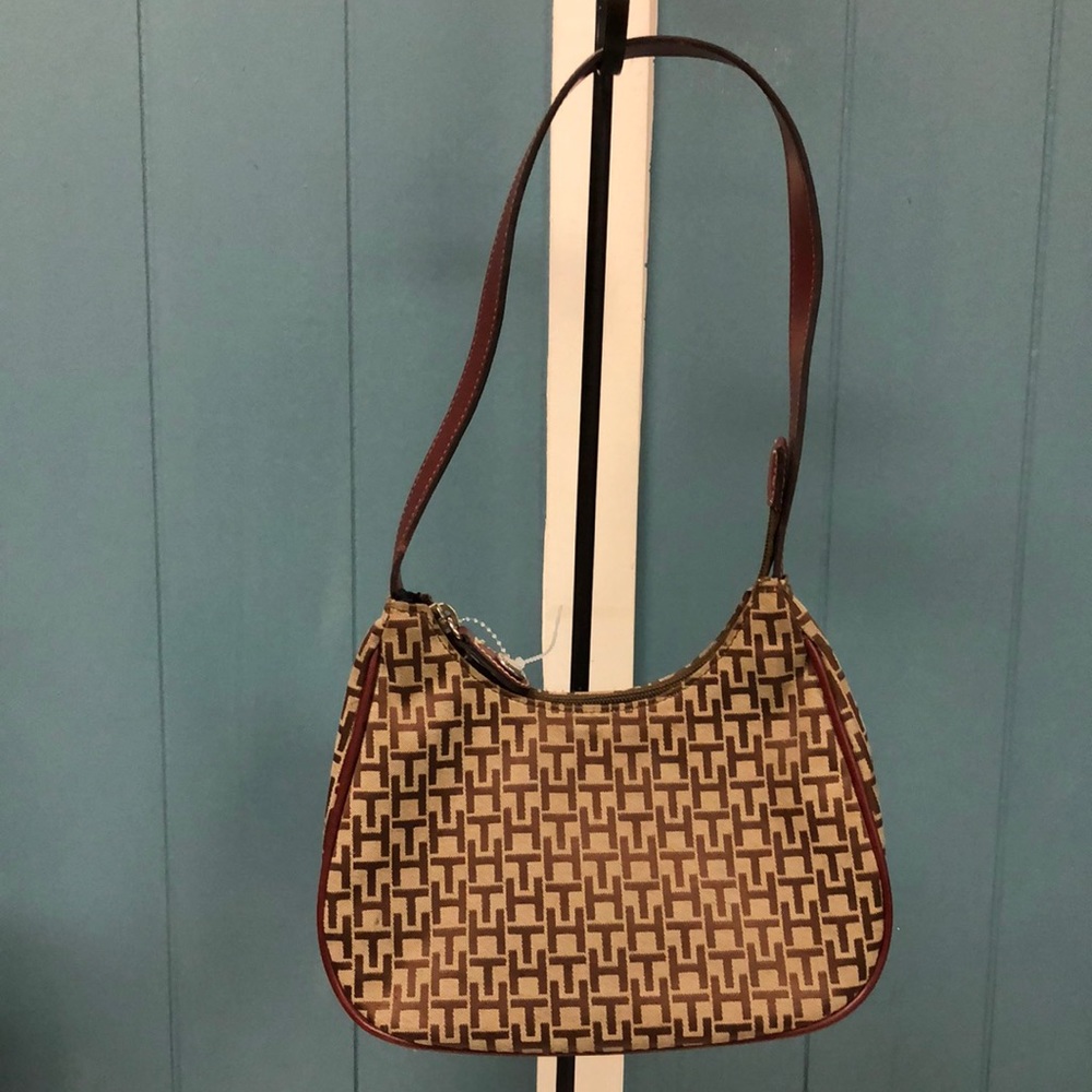 Tommy Hilfiger Brown and Tan Shoulder Bag